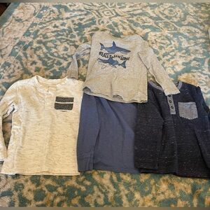 Long Sleeve Tops in Navy, Gray & Cream - 4 Pack